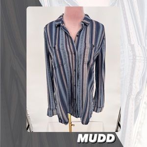 EUC Mudd Chambray Striped Top